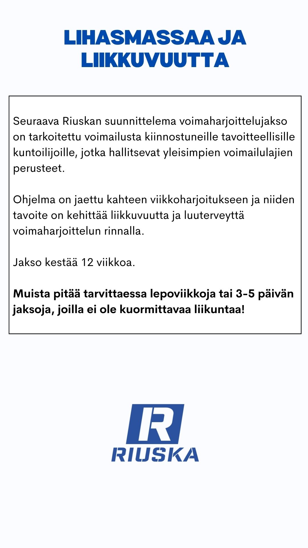 Lihasmassaa ja liikkuvuutta kuntoilijalle - Image 2